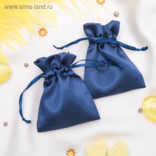 Мешочек подарочный атласный, 7*9 см, цвет синий