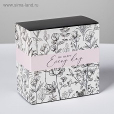 Коробка складная «Be happy», 14 × 14 × 8 см