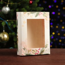 Подарочная коробка, с окном, сборная "Волшебного Нового Года", 21 х 15 х 7 см