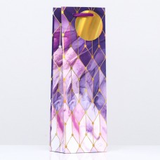 Пакет подарочный "Фиолетовое счачстье", 12 х 36 х 8,5 см