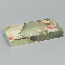 Коробка для кондитерских изделий с PVC-крышкой «Лучшему учителю», 21 × 10.5 × 3 см