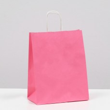 Пакет подарочный крафт розовый 22 х 12 х 27 см
