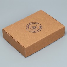 Коробка складная крафтовая «C заботой», 21 × 15 × 5 см