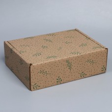 Коробка сборная «Веточки», бурый, 27 х 21 х 9 см