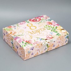 Коробка подарочная «8 марта», 31 х 24,5 х 9 см