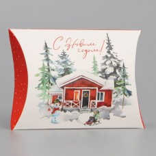 Коробка сборная фигурная «С Новым годом!», домик, 11 × 8 × 2 см