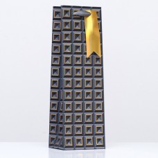 Пакет подарочный "Золотой квадрат", 12 х 36 х 8,5 см
