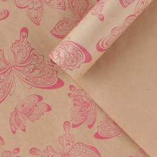 Бумага упаковочная крафтовая «Бабочки», 50 × 70 см