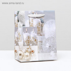 Пакет ламинированный "Свечи и подарки", 11,5 x 14,5 x 6 см