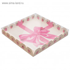 Коробка для кондитерских изделий с PVC-крышкой «Сладости в подарок», 21 × 21 × 3 см