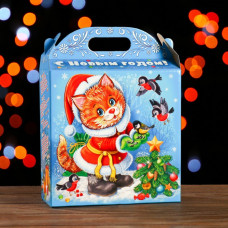 Подарочная коробка "Рыжий кот", 21 х 19 х 8 см