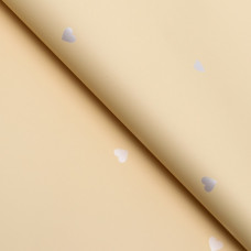 Пленка матовая двустороняя "Сердечки", кремовая, 58 х 58 см 20 листов
