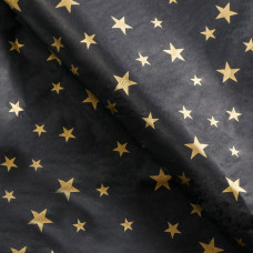 Бумага упаковочная тишью "Звезды на черном",50 х 66 см