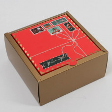 Коробка складная «Новогодняя почта»,  15 × 15 × 7 см