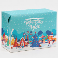 Пакет-коробка «Новогоднее чудо», 28 × 20 × 13 см