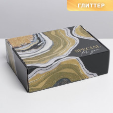 Коробка складная «Камень», глиттер, 30,7 × 22 × 9,5 см