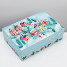 Коробка складная «Город новогодний»,  30 × 20 × 9 см
