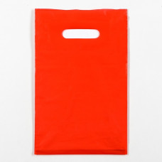 Пакет полиэтиленовый с вырубной ручкой, Красный 20-30 См, 30 мкм
