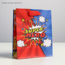 Пакет крафтовый вертикальный «Супер герой», S 12 × 15 × 5.5 см