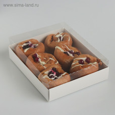 Коробочка для печенья с прозрачной крышкой 16 х 13 х 3 см
