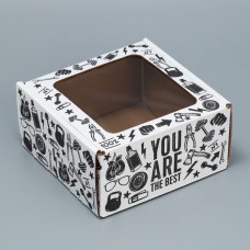 Коробка сборная с окном «You are the best», белый, 16х8х16 см