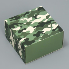 Коробка складная «Хаки», 14 × 14 × 8 см