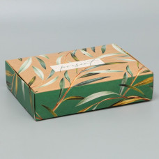Коробка складная с крафт оборотом «Present», 21 х 15 х 5 см