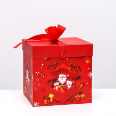 Коробка Самосборная "Дед мороз в коробке" 15х15х15 см