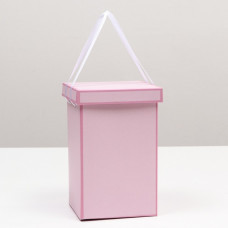 Коробка складная, розовая, 14 х 23 см