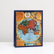 Пакет подарочный "Карта мира" 33 х 42,5 х 10 см