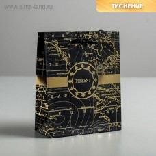 Пакет ламинированный вертикальный «Gold present», S 12 × 15 × 5.5 см