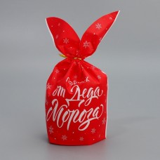 Мешок подарочный с ушками «Подарок от Деда Мороза», 12 × 22 см