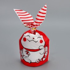 Мешок подарочный с ушками «Новогодний котик», 12 × 22 см