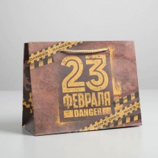 Пакет крафтовый горизонтальный «Danger», MS 23 × 18 × 10 см
