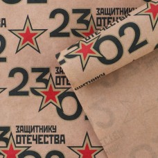 Бумага упаковочная крафтовая «23 февраля», 50 × 70 см