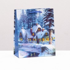Пакет подарочный "Зимний вечер", 18 х 22,3 х 10 см