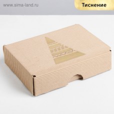 Коробка складная рифлёная «Новогодняя елка», 21 х 15 х 5 см