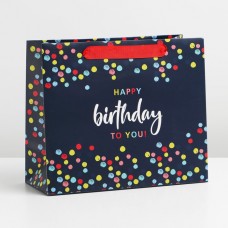 Пакет ламинированный горизонтальный «Happy Birthday», ML 27 × 23 × 11,5 см