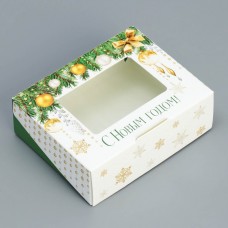 Коробка складная «С Новым годом», 10 × 8 × 3.5 см