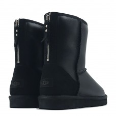 Ugg Mens Classic Short Zip Metallic Black