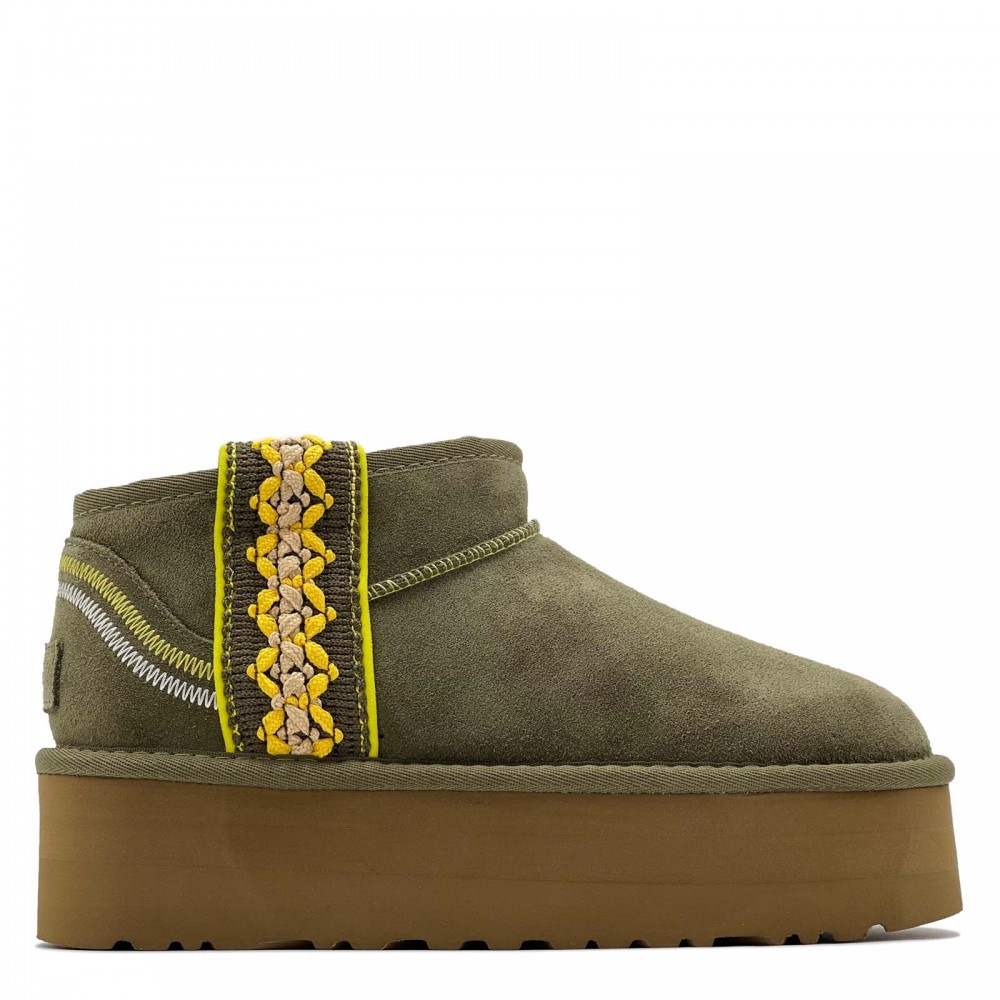 Ugg Classic Ultra Mini Braid Plarform Burnt Olive