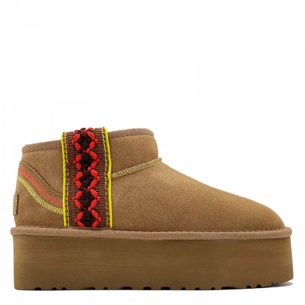 Ugg Classic Ultra Mini Braid Plarform Chestnut