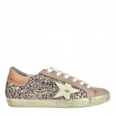 Super-Star in Silver Glitter With Leather Star and Heel Tab