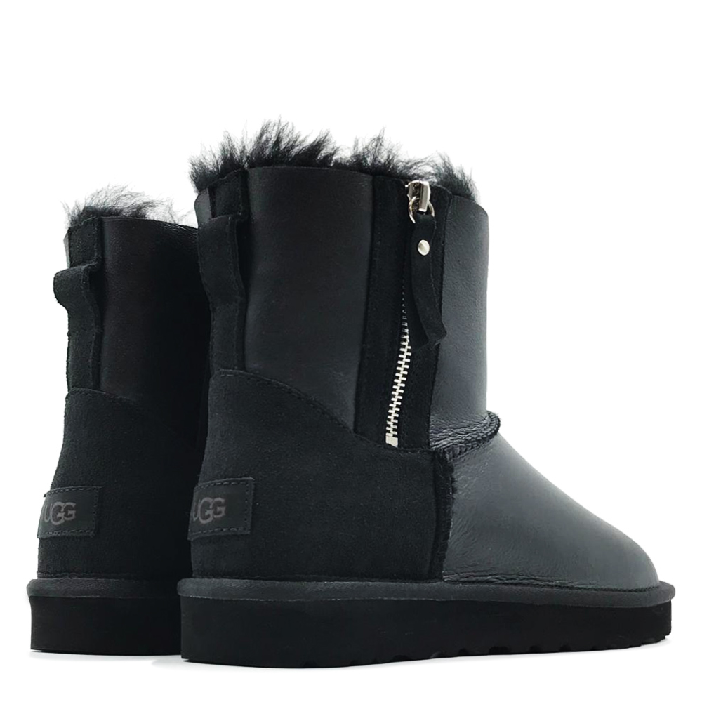Ugg Mens Classic Mini Double Zip Metallic Black