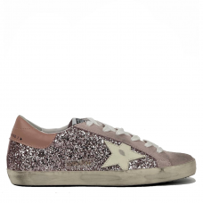 Super-Star in Silver Glitter With Leather Star and Heel Tab