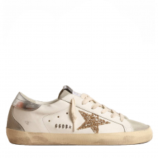 Super-Star With Gold Glitter Star and Ice-Gray Suede Inserts