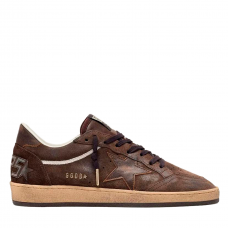 Ball Star Mens In Brown Suede With Brown Leather Star