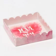 Коробочка для печенья с PVC крышкой, "Любовь", 12 х 12 х 3 см