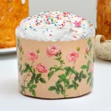 Форма бумажная для кекса, маффинов и кулича "Розы" 110х85мм, МИКС (фасовка 1900 шт)