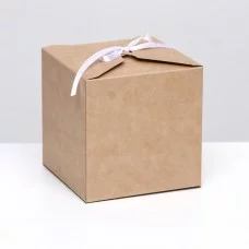 Коробка складная крафт, квадратная, 12 х 12 х 12 см,